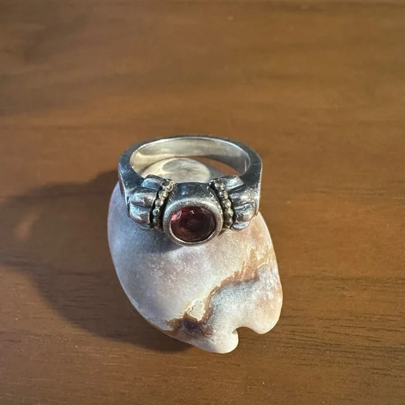 LAGOS garnet sterling silver ring - Picture 1 of 5
